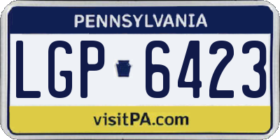PA license plate LGP6423