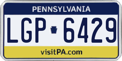PA license plate LGP6429