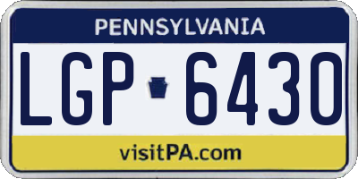PA license plate LGP6430