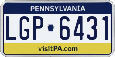 PA license plate LGP6431