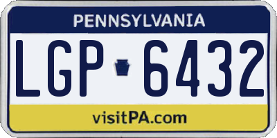 PA license plate LGP6432