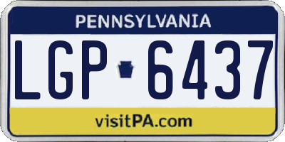 PA license plate LGP6437