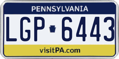 PA license plate LGP6443