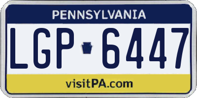 PA license plate LGP6447