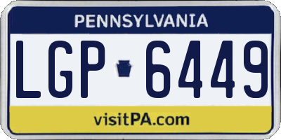 PA license plate LGP6449
