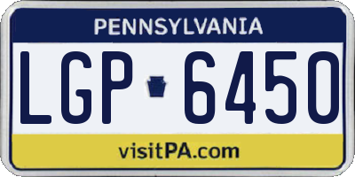 PA license plate LGP6450
