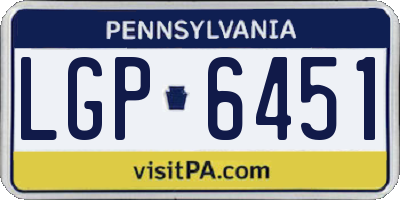PA license plate LGP6451