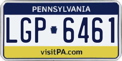 PA license plate LGP6461