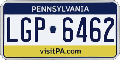 PA license plate LGP6462