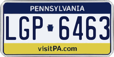 PA license plate LGP6463