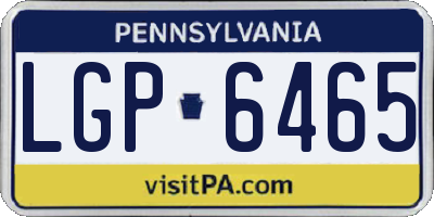 PA license plate LGP6465