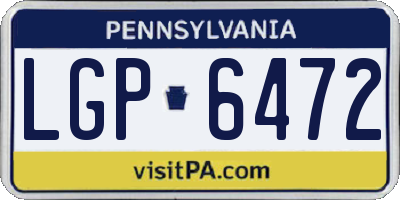 PA license plate LGP6472