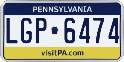 PA license plate LGP6474