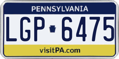 PA license plate LGP6475