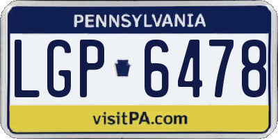 PA license plate LGP6478