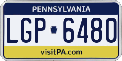 PA license plate LGP6480