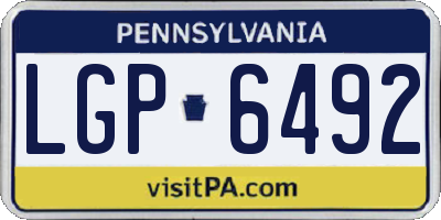 PA license plate LGP6492