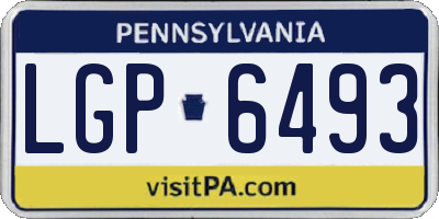 PA license plate LGP6493