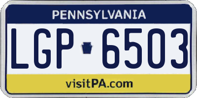PA license plate LGP6503