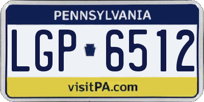 PA license plate LGP6512