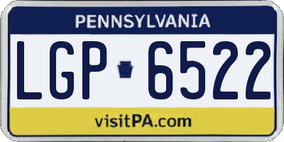 PA license plate LGP6522