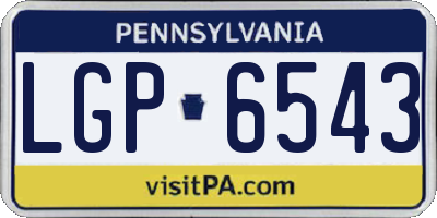 PA license plate LGP6543