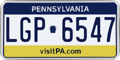 PA license plate LGP6547