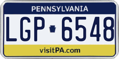 PA license plate LGP6548