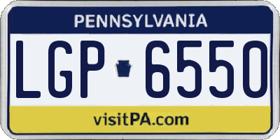 PA license plate LGP6550