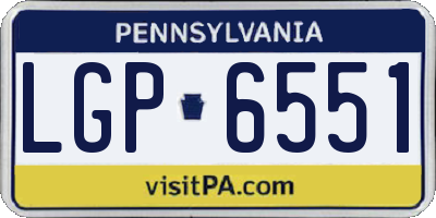 PA license plate LGP6551