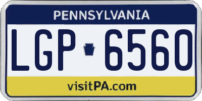 PA license plate LGP6560