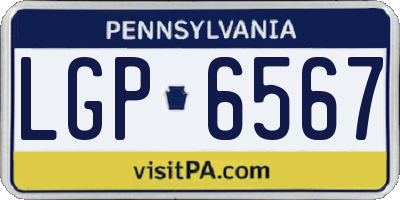 PA license plate LGP6567