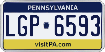 PA license plate LGP6593