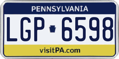 PA license plate LGP6598