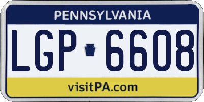 PA license plate LGP6608
