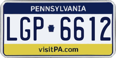 PA license plate LGP6612
