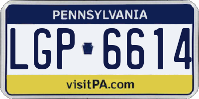 PA license plate LGP6614