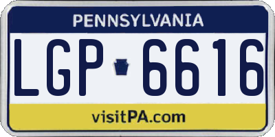 PA license plate LGP6616
