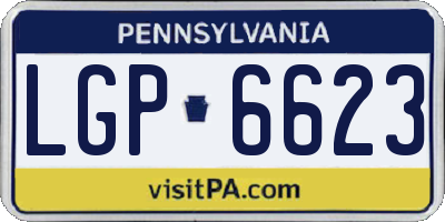 PA license plate LGP6623