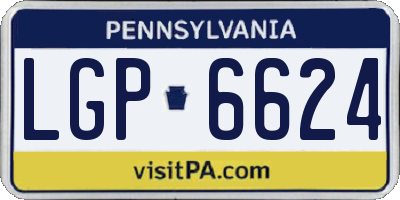 PA license plate LGP6624