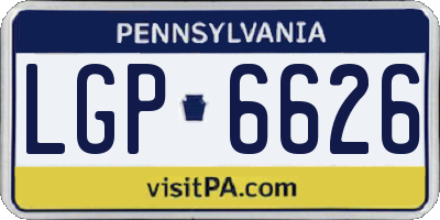 PA license plate LGP6626