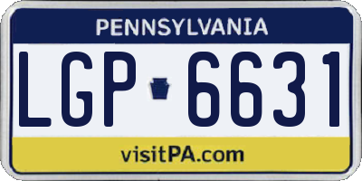 PA license plate LGP6631