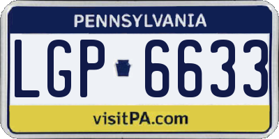 PA license plate LGP6633