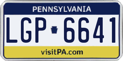 PA license plate LGP6641