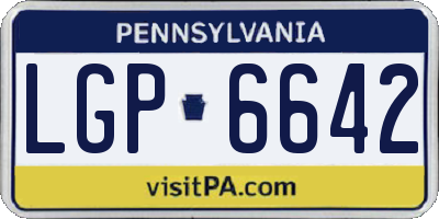 PA license plate LGP6642