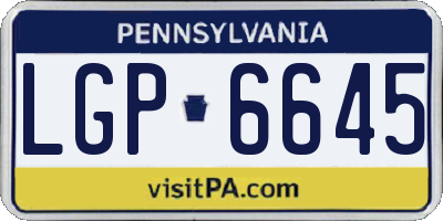 PA license plate LGP6645