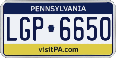 PA license plate LGP6650