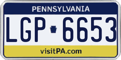 PA license plate LGP6653