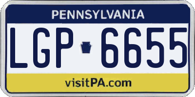 PA license plate LGP6655