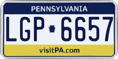 PA license plate LGP6657